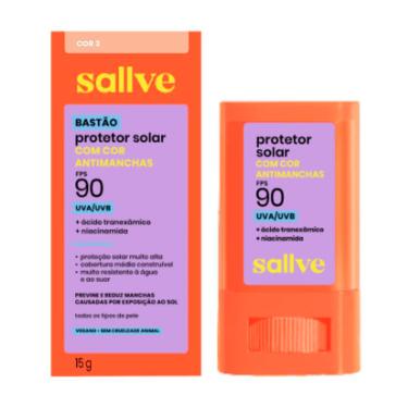 Imagem de Protetor Solar Sallve Bastão com Cor Antimanchas FPS 90 Cor 3 15g