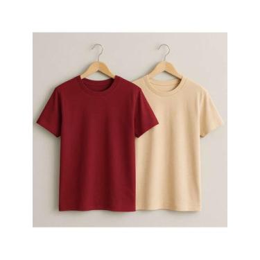Imagem de Kit 2 Camisetas Básicas Streetwear Camisa T-Shirt Masculina Slim  Algo