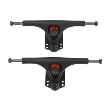 Imagem de Luqeeg Caminhões de skate resistentes, caminhões longboard de liga de alumínio com um conjunto completo de arruelas, parafusos e porcas para skates, longboards, pranchas de skate de dança