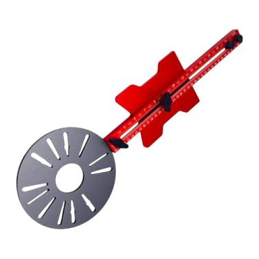 Imagem de WeiLaiKeQi Suporte de fresagem de fresagem de ranhuras, gabarito de corte circular, ferramenta profissional multifuncional de carpintaria atualizada para oficina, Cinza Vermelho