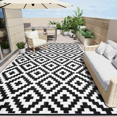 Imagem de Tapete impermeável para áreas externas OLANLY 2,4 x 3 m, tapete de palha de plástico para áreas externas para camping, tapete para trailers, tapete para áreas internas e externas para varanda, deck