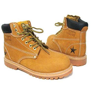 Imagem de G6B33T Botas masculinas de trabalho com bico de aço, couro nobuck bronzeado, sola antiderrapante, 15 cm, largura: Largura (L 2E), Tan, 13 Wide