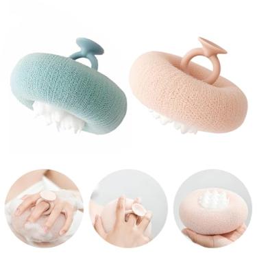 Imagem de Generic Esponja De Banho Com Sucção Girassol Ultramacia 2 Em 1, Esfoliante Copo, Bucha (Rosa Nude Ciano Claro)