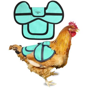 Imagem de Sela de galinha de lona para galinhas com capa de asa maior e alças ajustáveis - Aventais de frango duráveis e respiráveis para galinhas tamanho médio e grande - roupas protetoras elegantes para