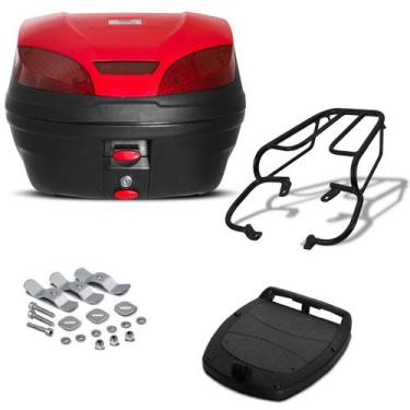 Imagem de Bau 30 Litros Pro Tork Smartbox 3 + Bagageiro Cbx 200 Strada, VERMELHO