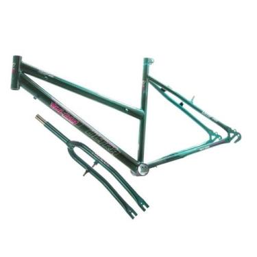 Imagem de Quadro Aro 26 Ultra Bikes em Aço Carbono com Garfo Feminino, Verde, Ar