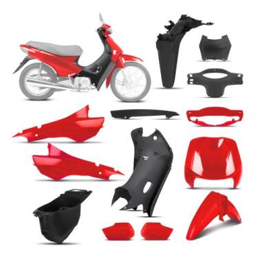 Imagem de Kit Peças Plásticas Biz 100 Vermelho Maceió 1998 À 2001 - PRO TORK, VE