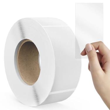 Imagem de 8 cm x 3 cm 500 peças de protetores de etiquetas transparentes para proteger a espinha dorsal de livros de biblioteca, selos Wmiwulien à prova d'água para códigos de barras, números de roupas