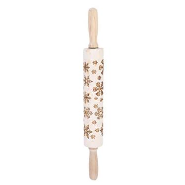 Imagem de Zerodis Padrão de Natal Rolamento de Madeira 43.5cm Rolo de Massa para Biscoitos de Macarrão, Pino de Madeira para Crianças, Rolo de Biscoitos Com Alça Anti -lips, Ferramenta de Padaria