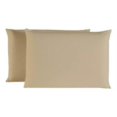 Imagem de Kit 5 Fronhas Hotelaria Pousada Percal 180 fios Tecido misto 60/40 Com