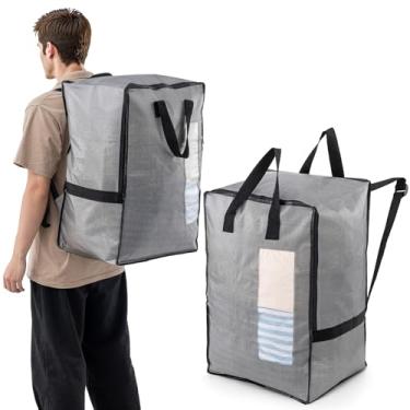 Imagem de TAILI Pacote com 2 bolsas de mudança cinza com alças ajustáveis, suprimentos de mudança, alternativas de caixas de mudança, bolsas de armazenamento resistentes para embalagem universitária, mochila de