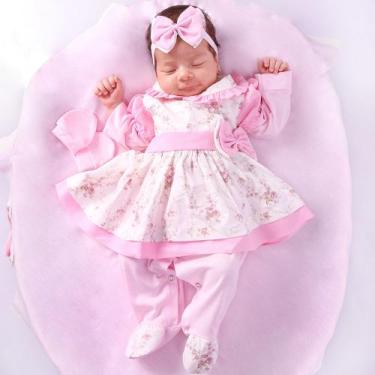 Imagem de Saída de Maternidade Menina Aconchego Charmosinha Floral Rosa 5 Peças 