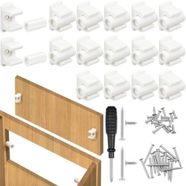 Imagem de Prendedor frontal falso para armário com clipes frontais falsos para gaveta frontal com pontas para pia clipes de armário frontal falsos clipes de pia com parafusos e chaves de fenda para substituições de ferragens (8 conjuntos)