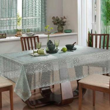 Imagem de Toalha De Mesa Interlar Renda 100% Poliéster Retangular Color 150m X 220m 6 Lugares Pistache