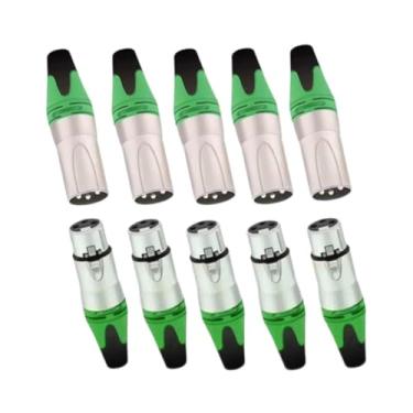 Imagem de simhoa Conjunto de 10 Conectores XLR Macho E Fêmea para Áudio, Verde
