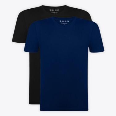 Imagem de Kit 2 Camisetas Básicas Lupo Micromodal Sem Costura Sortidas 75044, Az