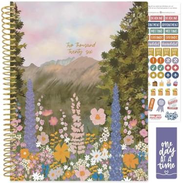 Imagem de bloom daily planners Agenda 2026 (janeiro a dezembro) - 21,6 cm x 28 cm Livro organizador de agenda semanal e mensal com adesivos e abas - capa macia flexível - Wildflower Mountainside