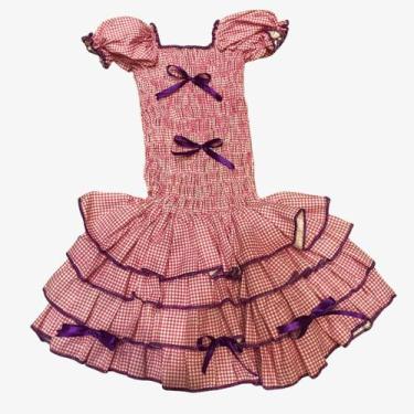 Imagem de Vestido caipira lastex rosa pink - p ao g - piccolo, g