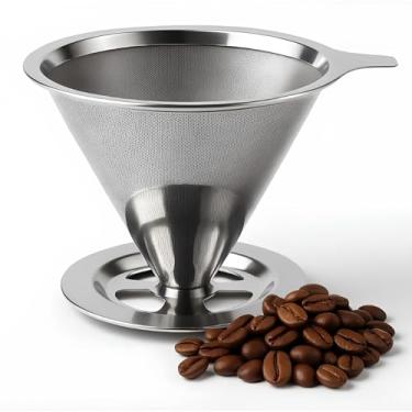 Imagem de Coador de Café 103 Filtro Inox Reutilizável Premium – Peneira de Aço Durável e Sustentável, Sem Uso de Papel, Econômico e Ecológico, Fácil de Usar e Limpar, Preserva o Sabor Natural do Café