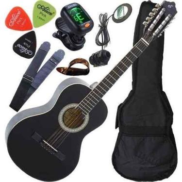 Imagem de Kit Viola Caipira Eletroacústica Giannini Vs14 Bk Completa