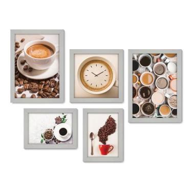 Imagem de Kit Com 5 Quadros Decorativos - Café - Coffee - Cafeteria - Lanchonete