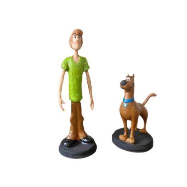Imagem de Kit Bonecos Salsicha e Scooby-Do em Resina 20cm - Gama