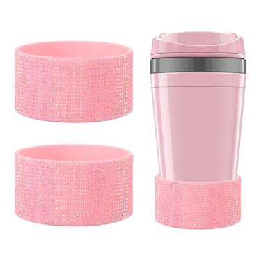 Imagem de YELARXI Bota de silicone com glitter, botas protetoras de diamante, protetor de copo antiderrapante brilhante com fundo de 7 cm - adequado para (garrafa de água Stanley Tumbler), pacote com 2 e 567