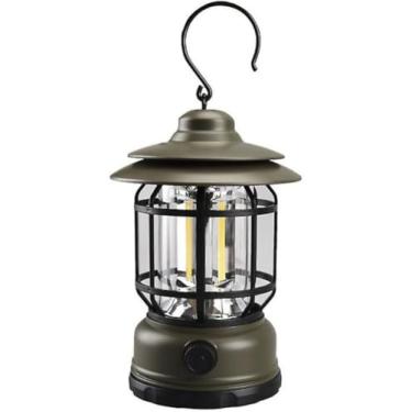 Imagem de Lampião LED Retrô Recarregável USB – Regulador de Intensidade, Portátil e Durável