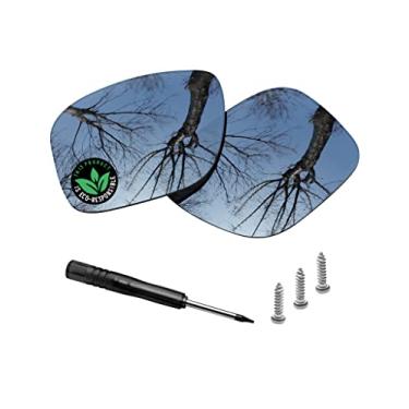 Imagem de Raydi Lentes de reposição de policarbonato e acessórios para óculos de sol quadrados Oakley TwoFace OO9189 - Espelho de titânio prateado - Polarizado