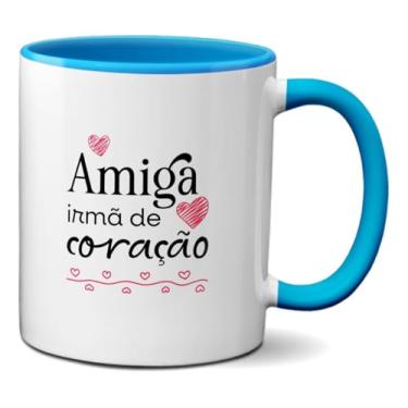 Imagem de Caneca Da Amizade Amiga Irmã Do Coração Presente Fofo (Azul)