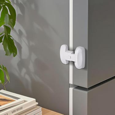 Imagem de Fechadura de porta de geladeira para crianças fechaduras de segurança para portas de freezer fácil de instalar Mantenha a porta fechada geladeira à prova de crianças, fechadura de porta de freezer