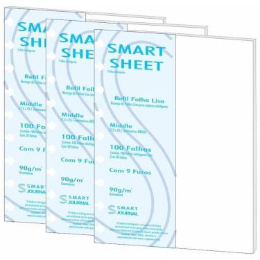 Imagem de Kit 3 Refil Caderno Inteligente 90G 100 Folhas Liso Medio
