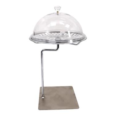 Imagem de predolo Prato para bolo, prato de frutas, redondo, transparente, à prova de poeira, suporte para bolo com tampa para aperitivo, comida cozida, lanche, com Suporte