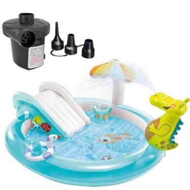 Imagem de Piscina playground jacaré intex 160l com chuveirinho 201x170x84cm + bo