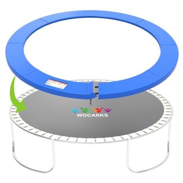 Imagem de wocarks Almofada de trampolim, almofada de segurança de substituição de trampolim de 3 m, 3,6 m, 4,3 m, à prova d'água e resistente a rasgos (azul, 16 pés)
