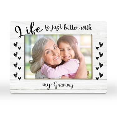 Imagem de CGBHW Porta-retrato para vovós, avós, netos, netos, melhor presente para vovós, mulheres, porta-fotos, 10 x 15 cm, horizontal para exibição de mesa