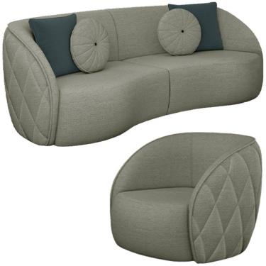 Imagem de Jogo Sofa 288 cm 4 Lug E Poltrona 1 Lug Passion TCE 1026 Linho Moll
