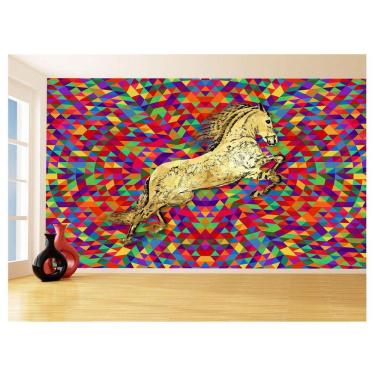 Imagem de Papel De Parede 3D Animais Pop Art Cavalo Cores 3,5M Pxa302
