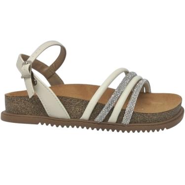 Imagem de Sandália Feminina Papete Casual Dia a Dia Passeio Trabalho Tiras com Strass Conforto Beira Rio 8523.118