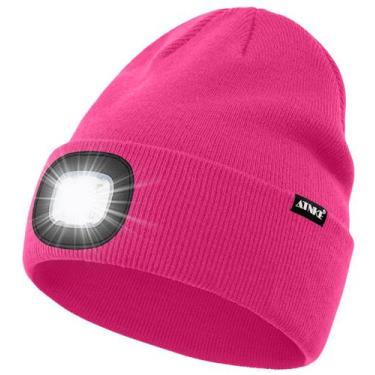 Imagem de Gorro iluminado por LED ATNKE USB recarregável 4 LED Rose vermelho