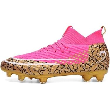 Imagem de Tênis de futebol masculinos de futebol com pontas longas, couro e borr