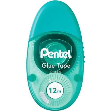 Imagem de Cola Adesiva Em Fita De Colagem Pentel 12m Escolar Tampa, Verde