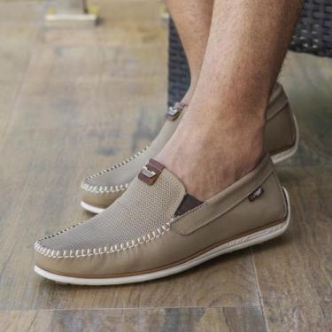 Imagem de Mocassim Pegada Masculino Couro 142002, Areia, 42
