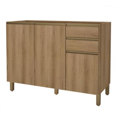 Imagem de Balcão de Cozinha para Pia 120 Cm 3 Portas 2 Gavetas Castani 6123.3 - Indékes