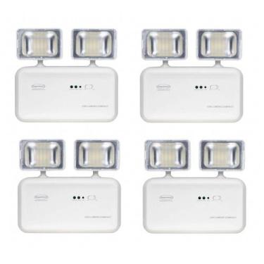 Imagem de Kit 4 Luminaria de Emergência LED 1200 Lúmens COMPACT 2 Faróis SEGURIM