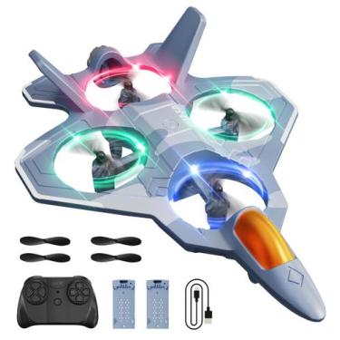 Imagem de Avião RC 4DRC Foam para crianças e adultos com LED giratório de 360