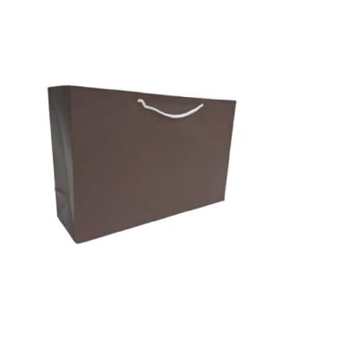 Imagem de Sacola de Papel Colorida 21x32x10cm, Papel Resistente para Lojas, Presentes, Eventos e Embalagens Comerciais 10 unidades(Marrom)