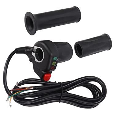 Imagem de 1 par de pegador de acelerador de bicicleta elétrica, guidão giratório completo de 48 V, com visor de energia, acelerador universal, manopla para bicicletas elétricas, scooters e motocicletas