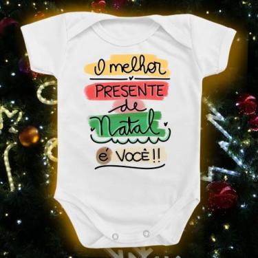 Imagem de Body Para Bebê De Natal Melhor Presente Você Menino Menina - Borizinho