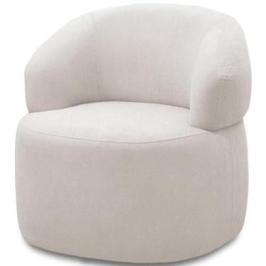 Imagem de Poltrona Giratória Sala De Estar Living Orgânico Carmen F04 Bouclê Cru